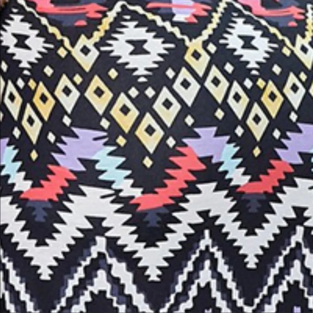 Boho Summer Tie Halter Top Backless Tassel Hem Midi Dress in Zig Zag & Geomet - Picture 8 of 8